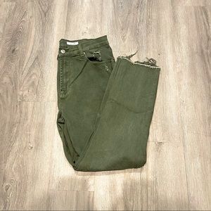 Navy Green, High Rise/Slim Fit Jeans, Size 8